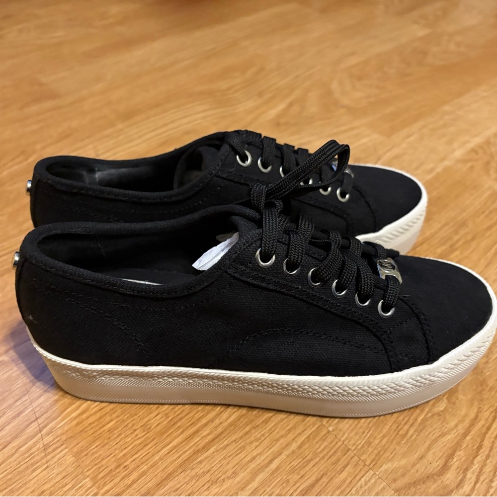 Michael Kors Black Canvas Lace-Up Sneakers - Picture 2 of 3